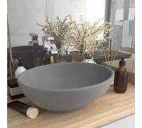 vidaXL Luxury Basin Oval-shaped Matt Light Grey 40x33 cm Ceramic