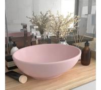 Vidaxl Luxury Basin Oval-Shaped Matt Pink 40X33 Cm Ceramic