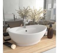 Vidaxl Luxury Basin Overflow Oval Matt White 58.5X39 Cm Ceramic