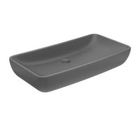 vidaXL Rectangular Ceramic Basin in Luxury Matt Dark Grey, Modern Design for Bathroom, Washroom, Powder Room, Easy to Clean, Perfect Size - 71x38 cm