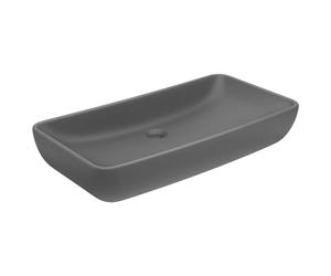 vidaXL Luxury Basin Rectangular Matt Dark Grey 71x38 cm Ceramic