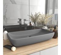 vidaXL Luxury Basin Rectangular Matt Light Grey Ceramic Counter Top Wash Sink