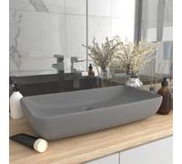 vidaXL Luxury Basin Rectangular Matt Light Grey Ceramic Counter Top Wash Sink