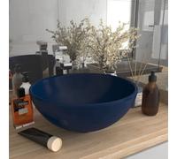 Vidaxl Luxury Bathroom Basin Round Matt Dark Blue 32.5X14 Cm Ceramic