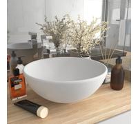 vidaXL Luxury Bathroom Basin Round Matt White 32.5x14 cm Ceramic