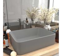 vidaXL Luxury Ceramic Wash Basin in Matt Light Grey - Stylish and Contemporary Design, Durable and Easy to Clean, 41x30x12 cm, Ideal for Bathroom or Kitchen