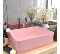 vidaXL Luxury Wash Basin Matt Pink Ceramic Bathroom Sink Plumbing Fixture
