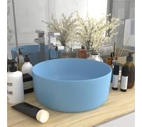 vidaXL Luxury Wash Basin Round Matt Light Blue 40x15 cm Ceramic