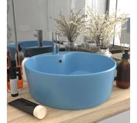 vidaXL Luxury Wash Basin with Overflow Matt Light Blue 36x13 cm Ceramic