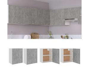vidaXL Lyon 2x Wall-Hung Kitchen Cabinets, Concrete Grey Engineered Wood, 50x31x60 cm, 60 kg Total Load, 805082