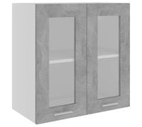 vidaXL Hanging Glass Cabinet Concrete Grey 60x31x60 cm Engineered Wood, Grey