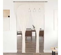 vidaXL Macrame Curtain Cotton Bedroom Window Drape Shade Translucent Blind Background