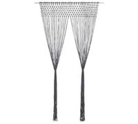 vidaXL Macrame Curtain Anthracite 140x240 cm - Cotton/Polyester Blend, Washable, Translucent Window/Door Drape, Interior Decor