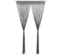 vidaXL Macrame Curtain Anthracite 140x240 cm Cotton Drape Translucent Blind