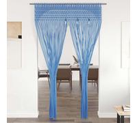 vidaXL Macrame Curtain Blue 140x240 cm Cotton