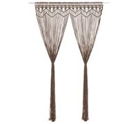vidaXL Macrame Curtain Taupe 140x240 cm Cotton NEW