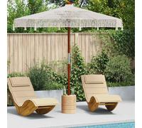 vidaXL Macrame Parasol Cream 252.5 x 252.5 x 260 cm