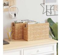 vidaXL Magazine Baskets 2 pcs Natural 39 x 14 x 25 cm Water hyacinth