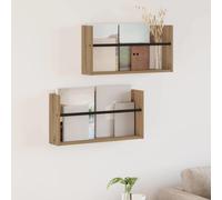 vidaXL Magazine Rack 2 pcs Artisan Oak 60 x 12 x 30 cm Engineered Wood, Modern Wall-Mounted Rack, Durable Organizer, Contemporary Magazine Holder, Vertical Shelf for Living Room, Space Saver Design