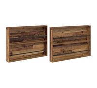 vidaXL Magazine Rack 2 pcs Old Wood 100 x 12 x 70 cm Engineered Wood, Living Room, Rectangular, Modern Shelf, Durable Magazine Rack, Wall Storage, Contemporary Decor, Space Saver, Organizer