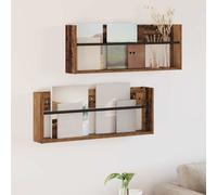 vidaXL Magazine Rack 2 pcs Old Wood 80 x 12 x 30 cm Engineered Wood