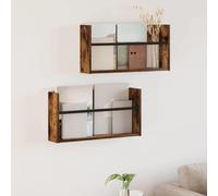 vidaXL Magazine Rack 2 pcs Smoked Oak 60 x 12 x 30 cm Engineered Wood