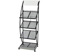 vidaXL Magazine Rack 47x40x134 cm Black and White A4 Newspaper Organiser Stand