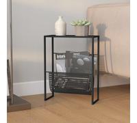 vidaXL Magazine Rack Black Steel Bedroom Storage Unit Bookcase Book Cabinet