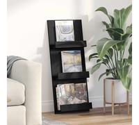 vidaXL Magazine Rack Black Oak 43 x 11 x 102 cm Engineered Wood