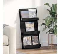 vidaXL Magazine Rack Black Oak 51 x 11 x 102 cm Engineered Wood