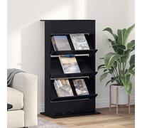 vidaXL Magazine Rack Black Oak 70 x 41 x 126 cm Engineered Wood