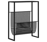 vidaXL Magazine Rack Black Steel Bedroom Storage Unit Bookcase Book Cabinet
