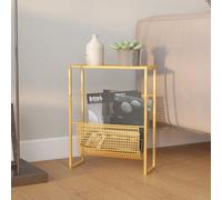 vidaXL Magazine Rack Gold Steel Bedroom Storage Unit Bookcase Book Cabinet