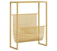 vidaXL Magazine Rack Gold Steel Bedroom Storage Unit Bookcase Book Cabinet