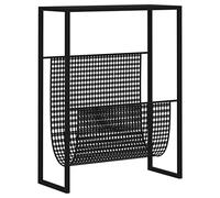 vidaXL Magazine Rack Black Steel Bedroom Storage Unit Bookcase Book Cabinet
