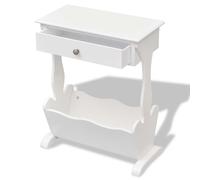 vidaXL Magazine Rack Melrose White Coffee Table Newspaper Holder Organiser