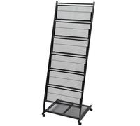 vidaXL Magazine Rack Newspaper Letter Storage Stand Organiser Shelves Black A4