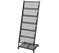 vidaXL Magazine Rack Newspaper Letter Storage Stand Organiser Shelves Black A4