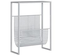 vidaXL Magazine Rack Home Living Room Bedroom Office Decor Storage Unit Book Organiser Display Shelf Cabinet Bookcase CD Storage Silver Steel