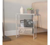 vidaXL Magazine Rack Silver 35x15x45 cm Steel