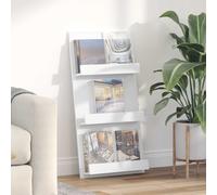 VidaXL Magazine Rack With Shelf White 51 X 11 X 102 Cm Engineered Wood