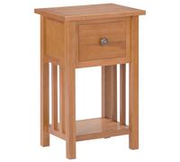 vidaXL Magazine Table with Drawer 35x27x55 cm Solid Oak Wood