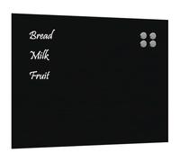 vidaxl Magnetic Board Black 80x60 cm - Wall-Mounted Temper Glass Dry-Erase System School Office Home Notice Chalkboard