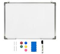 vidaXL Magnetic Dry-erase Whiteboard White 70x50 cm Steel