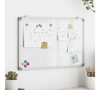 ** vidaXL Magnetic Whiteboard - 80x60 cm Lacquer-Coated Dry Erase Board for Home/Office - Aluminium Frame & Smooth Surface - Easy Install Hooks Included - Versatile for Schools/Conference Rooms