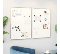 vidaXL Magnetic Whiteboard Foldable 100x80x1.7 cm Aluminium