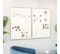 (120 x 100 x 1.7 cm) vidaXL Magnetic Whiteboard Foldable Writing Dry Erase White Board Aluminium