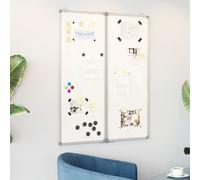 vidaXL Magnetic Whiteboard - Foldable Writing Dry Erase Board, Aluminium Frame, 80x100 cm, Smooth Surface - for Home/Office Use