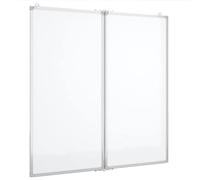 ** vidaXL Aluminium Foldable Magnetic Whiteboard - 80x80 cm Smooth Surface, Double Panel, Wall Mount for Home/Office/School