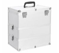 vidaXL Make-up Case 37x24x40 cm Silver Aluminium